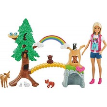 Barbie Tropikal Yaşam Rehberi Bebek ve Oyun Seti, Barbie Bebek ve 10 Hayvan Figürü Ile GTN60