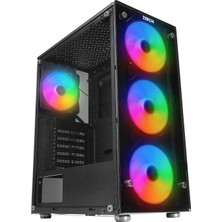 Zeiron Z-Master X100 4X120MM Rgb Fanlı Temperli Cam Pencere Gaming Oyuncu Bilgisayar Kasası