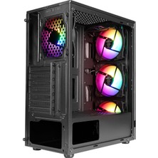 Zeiron Z-Master X100 4X120MM Rgb Fanlı Temperli Cam Pencere Gaming Oyuncu Bilgisayar Kasası