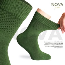 Nova Socks Erkek 4'lü Bambu Lastiksiz Sıkmayan Extra Rahat Şeker Çorabı / Çorap