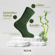 Nova Socks Erkek 4'lü Bambu Lastiksiz Sıkmayan Extra Rahat Şeker Çorabı / Çorap