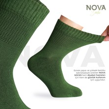 Nova Socks Erkek 4'lü Bambu Lastiksiz Sıkmayan Extra Rahat Şeker Çorabı / Çorap