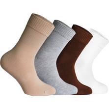 Nova Socks Erkek 4'lü Bambu Lastiksiz Sıkmayan Extra Rahat Şeker Çorabı / Çorap