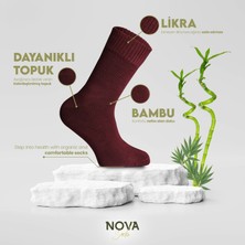 Nova Socks Erkek 4'lü Bambu Lastiksiz Sıkmayan Extra Rahat Şeker Çorabı / Çorap