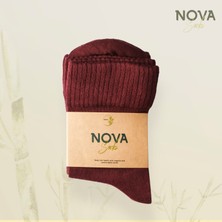 Nova Socks Erkek 4'lü Bambu Lastiksiz Sıkmayan Extra Rahat Şeker Çorabı / Çorap