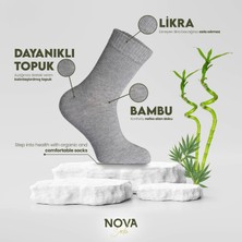 Nova Socks Erkek 4'lü Bambu Lastiksiz Sıkmayan Extra Rahat Şeker Çorabı / Çorap