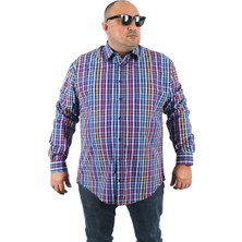 Moc Grande Büyük Beden Erkek Uzun Kol Beyaz Piqquare Gömlek 23360 Regular Fit Günlük Stil