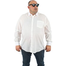 Moc Grande Mocgrande Büyük Beden Erkek Cepli Gömlek Cuadrado 23352 Beyaz