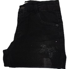 VİTASTORETR Boncuklu Kelebek Desen Kız Çocuğu Kot Pantolonu