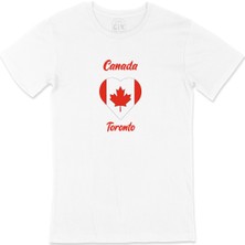 Cix Toronto Canada Bayraklı Kalpli Tişört