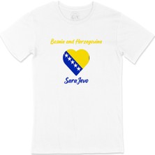 Cix Saraybosna Bosna Hersek Bayraklı Kalpli Tişört