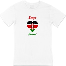 Cix Nairobi Kenya Bayraklı Kalpli Tişört