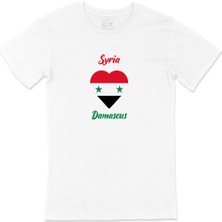 Cix Damascus Suriye Bayraklı Kalpli Tişört