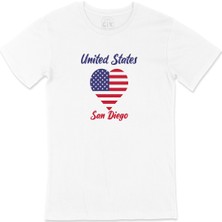 Cix San Diego Amerika Bayraklı Kalpli Tişört