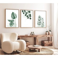 Huhuli Ahşap Çerçeveli Minimalist Tablo Set