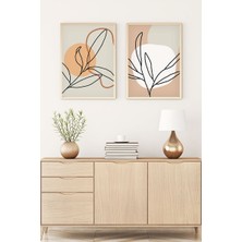 Huhuli Ahşap Çerçeveli 2'li Minimalist Tablo