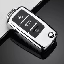 Yıldız Tuning Seat Ibiza Parlak  Sustalı Anahtar Kılıfı A+ Kalite Gri