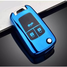 Yıldız Tuning Opel Insignia  Parlak Anahtar Kılıfı Mavi Renk