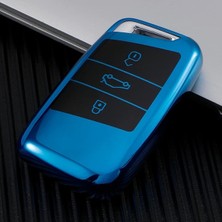 Yıldız Tuning Seat Yeni Ateca Anahtar Kılıfı Lüx Parlak Mavi Renk