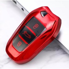Yıldız Tuning Peugeot 5008 Sustasız Parlak Anahtar Kılıfı Kırmızı Renk
