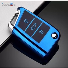 Yıldız Tuning Skoda Karoq Lüx Anahtar Kılıfı Mavi Renk