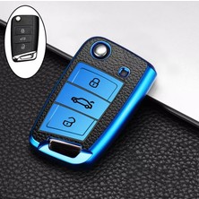 Yıldız Tuning Seat Leon 2013+  Süperlüx Anahtar Kılıfı Mavi Renk