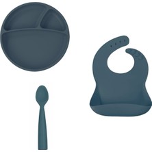 Oioi Porsiyon Set Deep Blue(Tabak+Basic Önlük+Nam Nam)