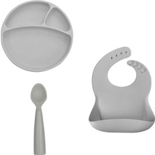 Oioi Porsiyon Set Powder Grey(Tabak+Basic Önlük+Nam Nam)