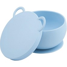 Oioi Mavi Vakum Tabanlı Silikon Kapaklı Kase 6 Ay