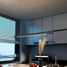 Ledhouse 173 cm Mercekli Linear Modern LED Avize Sıva Üstü Sarkıt Armatür Lineer Aydınlatma (Beyaz Kasa - 400