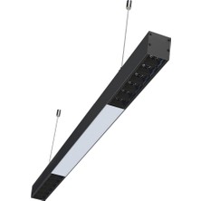 Ledhouse 173 cm Mercekli Linear Modern LED Avize Sıva Üstü Sarkıt Armatür Lineer Aydınlatma (Siyah Kasa - 400