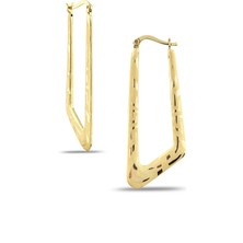 ÇGK KUYUMCULUK Geometrik Mat Yüzeyli Altın Küpe CGKKP007