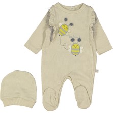 Sevnur Baby Krem Renk Arılı Fırfırlı Prematüre Kız Bebek Tulum 221743