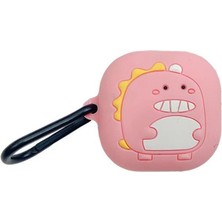CoverZone Samsung Galaxy Buds 2 ile Uyumlu Karakter Görünümlü Cartoon Kılıf Pink Monster
