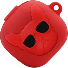 CoverZone Samsung Galaxy Buds Pro ile Uyumlu Karakter Görünümlü Cartoon Kılıf Red Dog