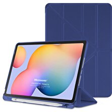 Ivoomi Samsung Galaxy Tab S6 Lite Sm P610 10.4" Kılıf Kalem Bölmeli Tri Folding Smart Standlı Pu Deri Arkası Yumuşak 360 Tam Koruma Rose Goldıvoomi