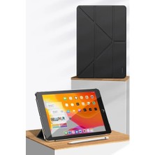 Ivoomi Samsung Galaxy Tab S6 Lite Sm P610 10.4" Kılıf Kalem Bölmeli Tri Folding Smart Standlı Pu Deri Arkası Yumuşak 360 Tam Koruma Rose Goldıvoomi