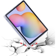 Ivoomi Samsung Galaxy Tab S6 Lite Sm P610 10.4" Kılıf Kalem Bölmeli Tri Folding Smart Standlı Pu Deri Arkası Yumuşak 360 Tam Koruma Rose Goldıvoomi