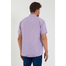 Terapi Men Erkek Hakim Yaka Yarım Patlı Ekoseli Kısa Kollu Slim Fit Gömlek Sg-K 21Y-4300602-1