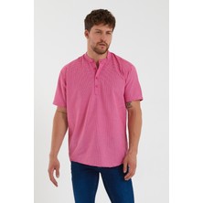 Terapi Men Erkek Koyu Hakim Yaka Yarım Patlı Ekoseli Kısa Kollu Slim Fit Gömlek Sg-K 21Y-4300602-1