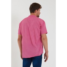 Terapi Men Erkek Koyu Hakim Yaka Yarım Patlı Ekoseli Kısa Kollu Slim Fit Gömlek Sg-K 21Y-4300602-1