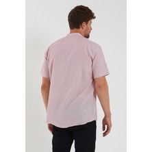 Terapi Men Erkek Hakim Yaka Yarım Patlı Ekoseli Kısa Kollu Slim Fit Gömlek Sg-K 21Y-4300602-1