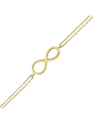 Altın Sepeti Gümüş Altın Kaplama Sonsuzluk Bileklik