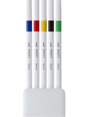 Uni Emott 0.4 mm Fine Akrilik Uçlu Kalem 5li Kırmızılı Tonları