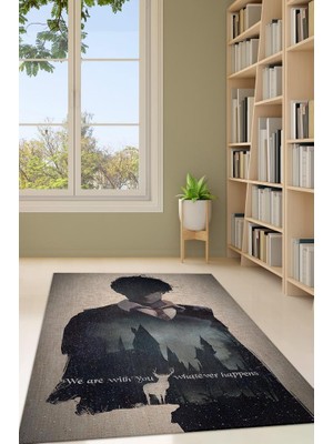 Homshtag Seninleyiz Dokuma Tabanlı Yıkanabilir Kaymaz Harry Potter Film Halısı