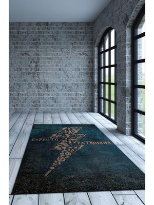 Homshtag Expecto Patronum Dokuma Tabanlı Yıkanabilir Kaymaz Harry Potter Film Halısı