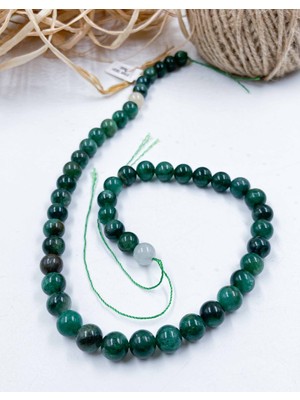 Mucize Taş Yeşil Mika Küre Kesim 8 mm Doğal Taş Dizi