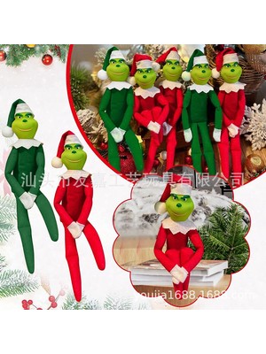 Hczm  6 Adet Noel Yeşil Saçlı Grinch Dekor (Yurt Dışından)