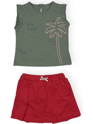 Bebepan Palm Kız Çocuk Badi Etek Alt Üst Takım