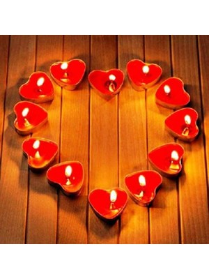 Kuzey 50 Adet Tea Light Kalpli Mum Kırmızı Mum Tealight Mum Yılbaşı Mumları Romantik Dekor Mum